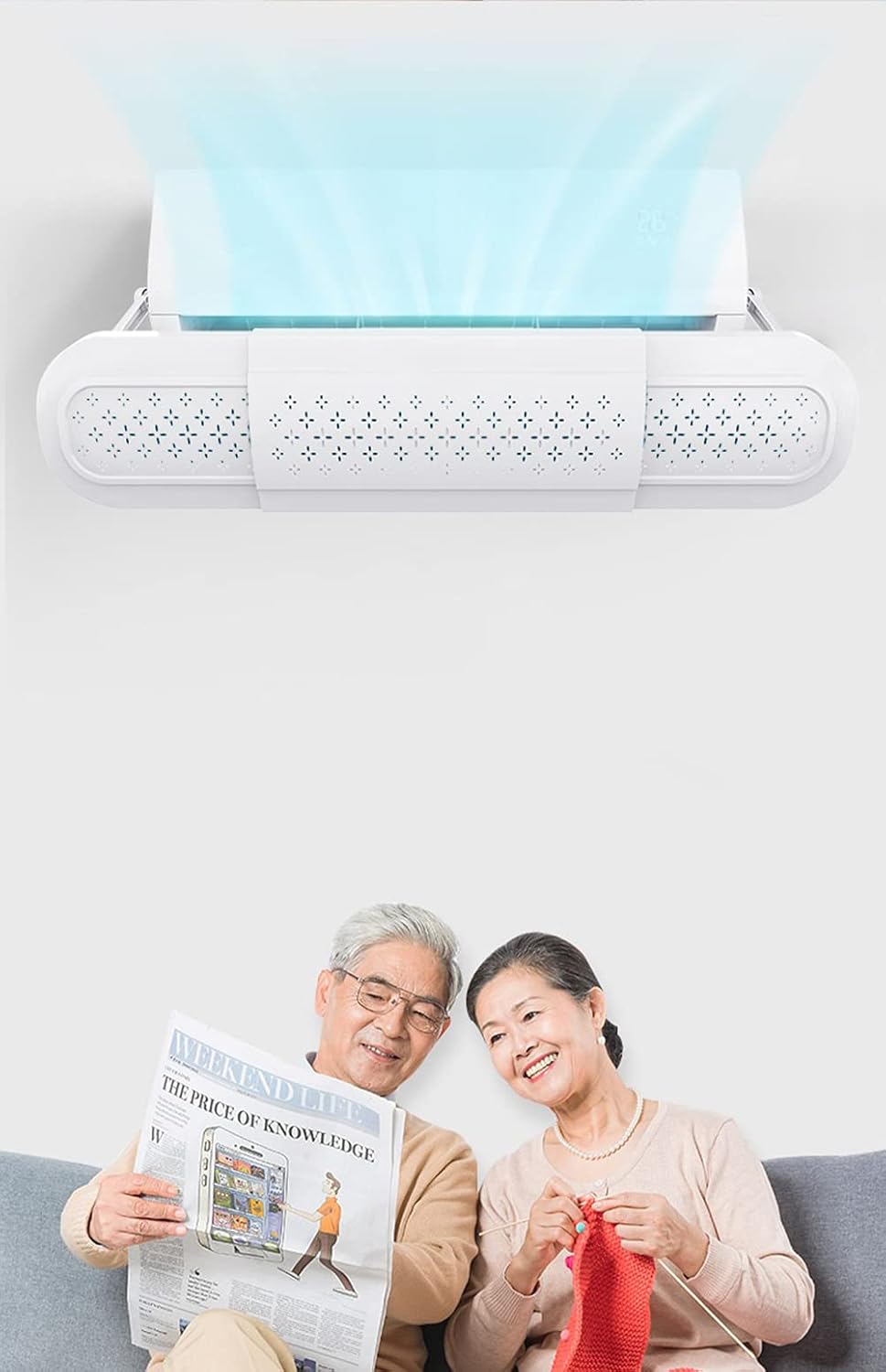 Air Conditioner Deflector, Retractable Air Deflector Adjustable Wind Deflector Wall-Mounted Air Conditioner Outlet Deflector