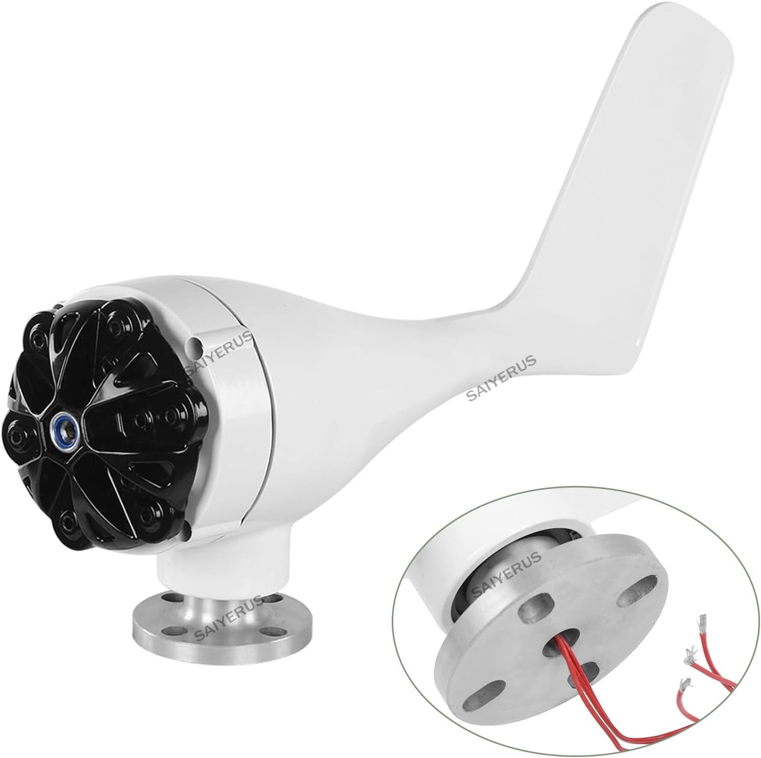 12000W Wind Turbine Generator Kit - 12V/24V/48V DC, 5-Blade Auto Windward Adjustment, 3 Phase AC Permanent Magnet with Controller, Efficient Renewable Energy Solution