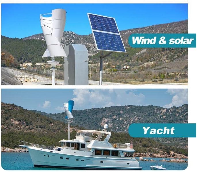 12000W Vertical Spiral Maglev Axis Wind Turbine Generator, 12V 24V 48V 220V with MPPT Controller Wind Turbine for Home Low Noise