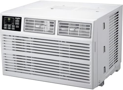 Whirlpool 18,000 BTU 230V Window Air Conditioner with Supplemental Heat, Window Mounted AC Unit with Heater for Apartment, Living Room, Bedroom, Large Rooms up to 1000 Square Feet