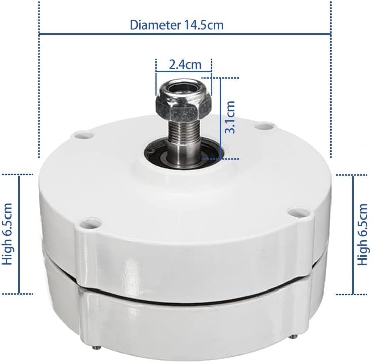 Wind Turbine, 400W 600W 12V 24V 3 Phase Gearless Permanent Magnet Generator for Wind Water DIY Horizontal Wind(Without Base,24V_600W)