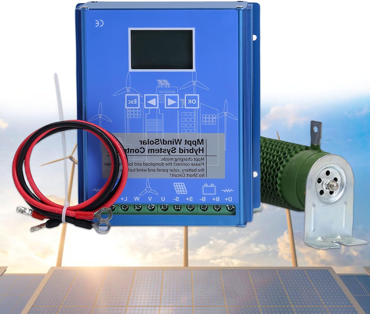 12v 24v 48v Mppt Controller Regulator 13000w Wind Photovoltaic Hybrid Power Charge Regulator LCD Universal Solar Power Controller Wind Charge Controller 24V-13000W