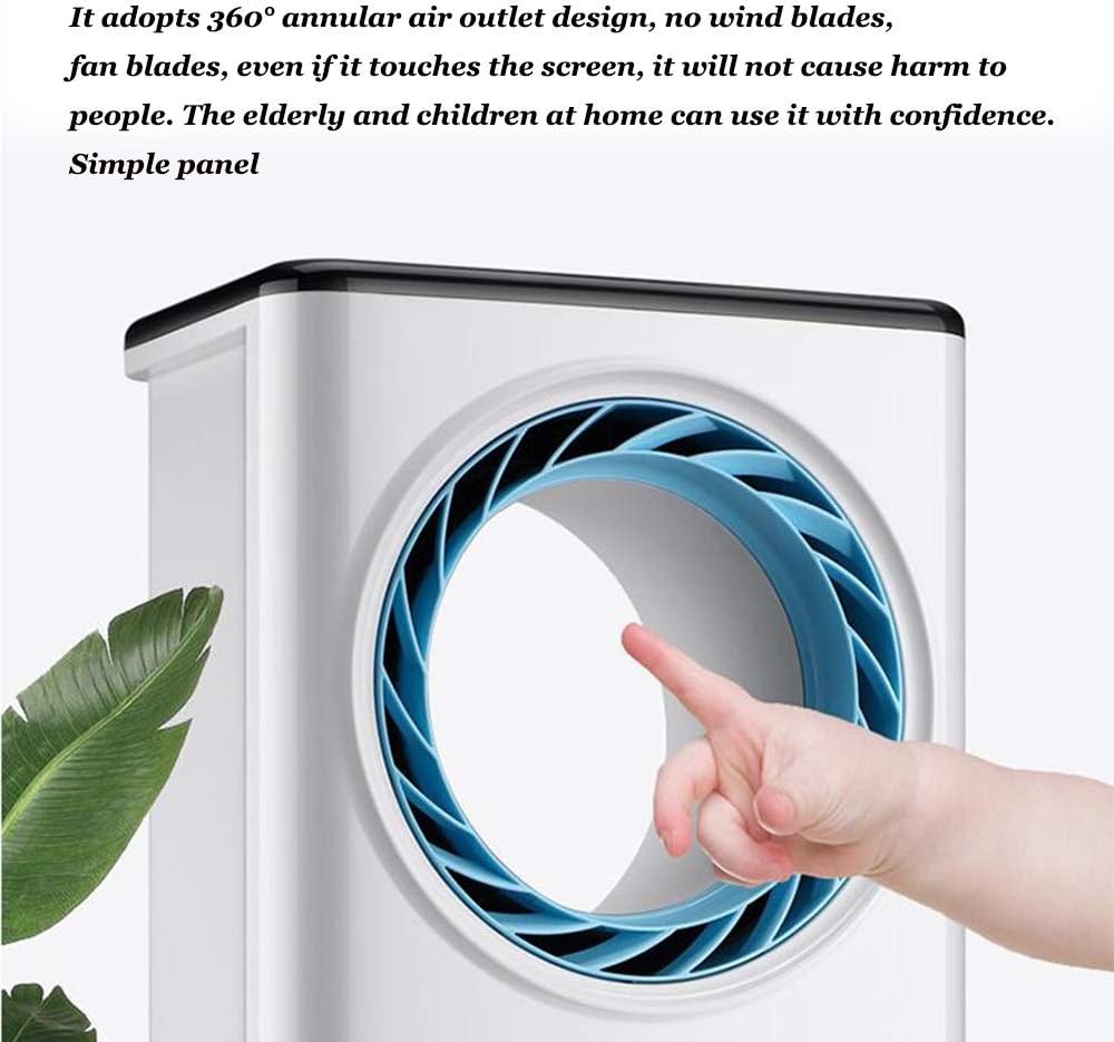 Cooling Fan Evaporative Cooler, Portable Bladeless Air Cooler, Electric Fan Humidifier with Remote Control, LCD Display, 3 Modes Air Conditioner for Indoor Home Office Dorms Oscillation Function