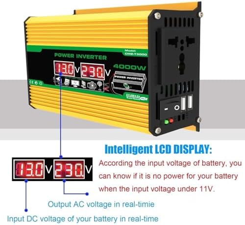 4000W Solar Inverter Kit - 12V to 110V/220V Car Inverter with 75W Portable Solar Panel & 50A Controller - Complete Solar Power Generator for Home & Outdoor Activities