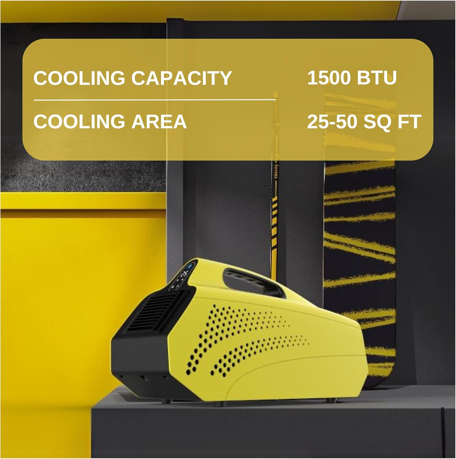 Portable Air Conditioner for Tent for 50 Sq. Ft, 1,500 BTU AC Unit with Fan Mode for Truck Van Outdoor Camping Small Rooms, Windowless Air Cooler with Dual Hoses