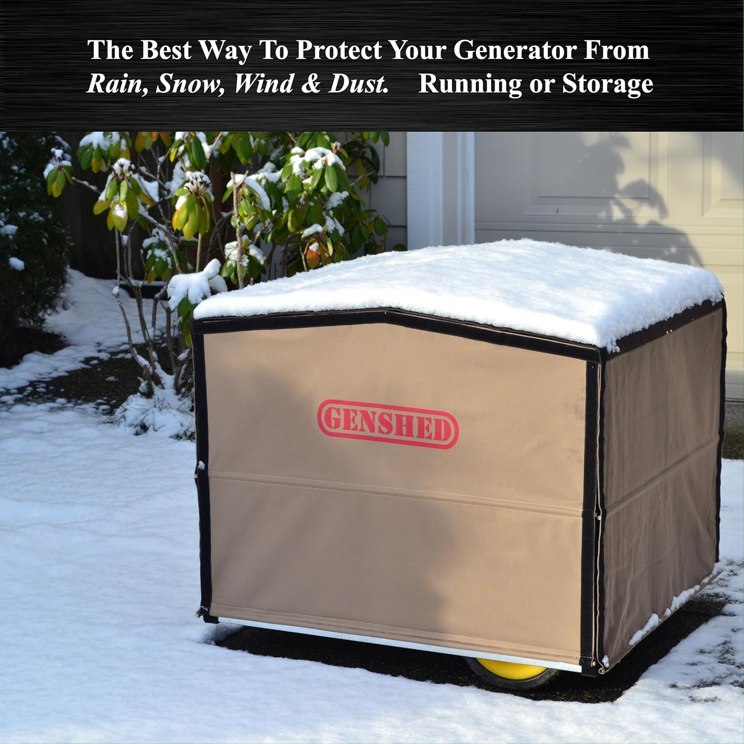 Generator Shed - Combining Generator Covers While Running & Generator Covers for Outside Storage into one. A Compact Generator Running Cover & Enclosure Built On Steel Frame (GCM)