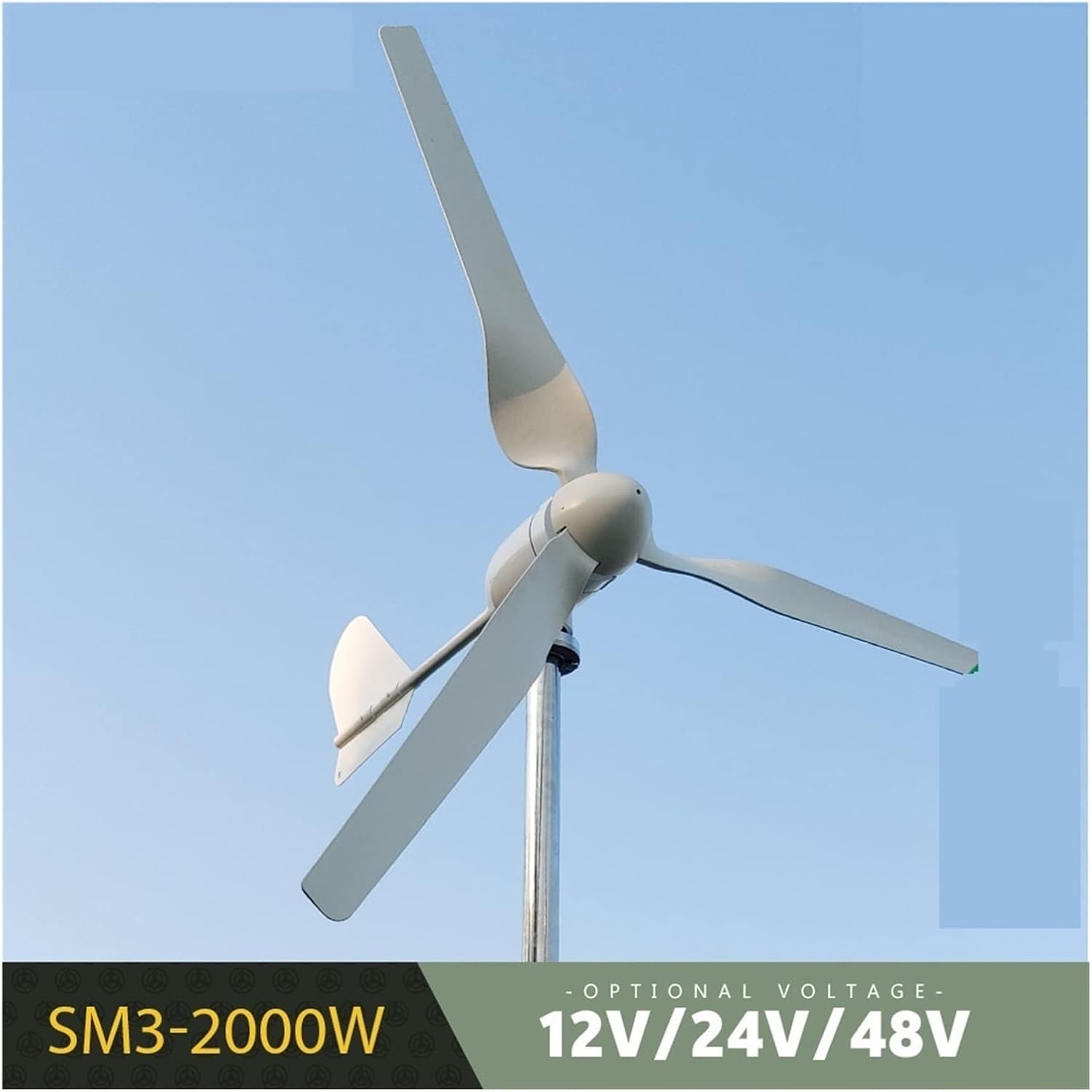Wind Turbine, Horizontal Wind Generator 2000W Turbine MPPT Controller 12v 24V 48V Low Noise Medium Windmill Household Small(MPPT Controlle,12V)