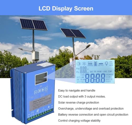 Hybrid Wind Solar Charge Controller with Unloading Resistor - Automatic Boost for Power Plants & Street Lights - Efficient Renewable Energy Solution