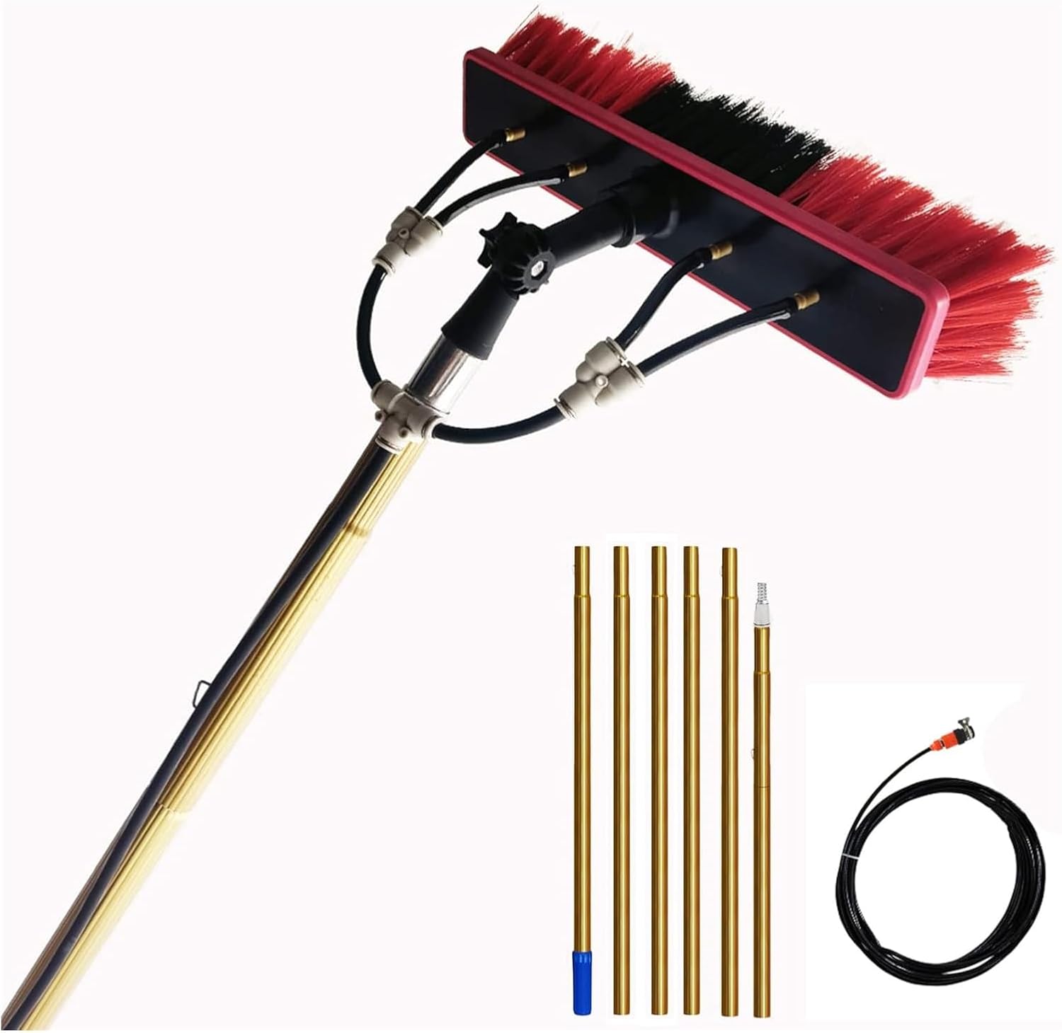 Water Fed Pole Kit Roof Solar Panel Cleaning Tools, Long Handle Window Cleaning(5.4M(18FT))