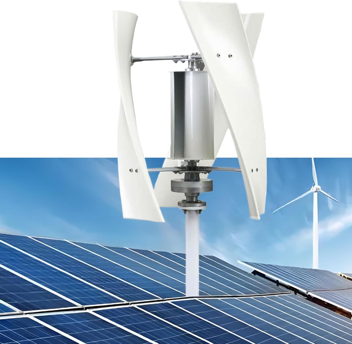 220v, 4000W Vertical Axis Wind Turbine, 3 Blades Low Noise 12V/24V 48V 220V Generator Windmill Generate Turbin Complete Set for Family with Controller