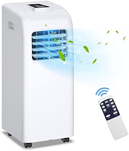 COSTWAY 8000 BTU Portable Air Conditioner with Remote Control Dehumidifier Function Window Wall Mount (8000 BTU)