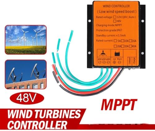 3000W-4800W Waterproof Wind Turbine Generator Controller, 12V 24V 48V Hybrid PWM Charge Regulator for Solar Panels, Durable Windmill Power Management System