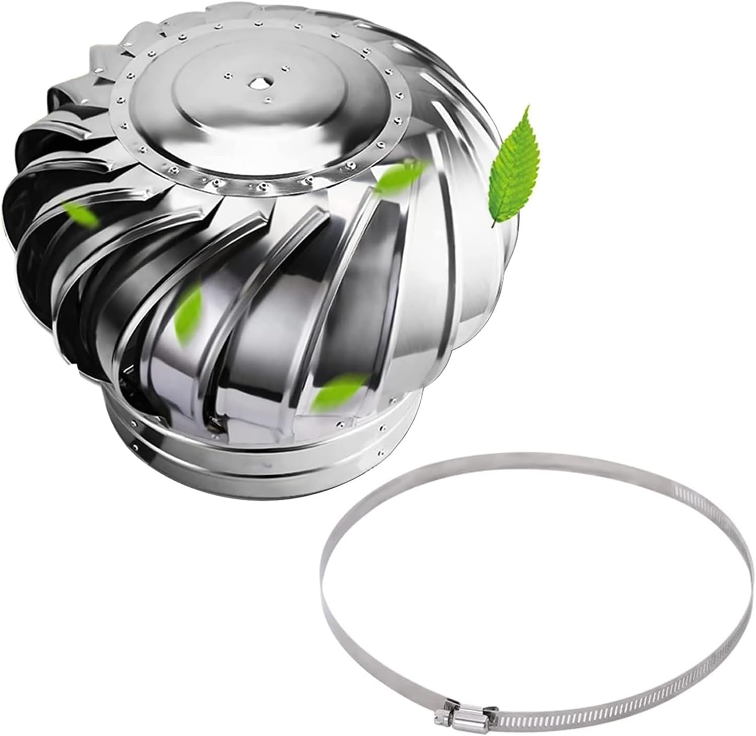 Roof Wind Turbine Vent Cap - Leak-Proof Round Chimney Fan for Attic Air Ventilation, 160mm Rotating Cap for House, Factory & Farm Use, Efficient Wind Turbines Vent System