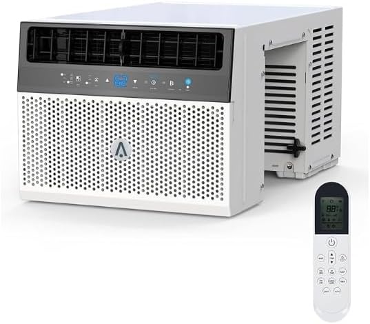 6000 BTU Window Air Conditioner With Remote Control, Cools Up to 269 Sq.Ft, Ultra Quiet 115V AC Unit With Washable Filter, Easy Install for Bedroom, Dorm, Apartment (60Hz)