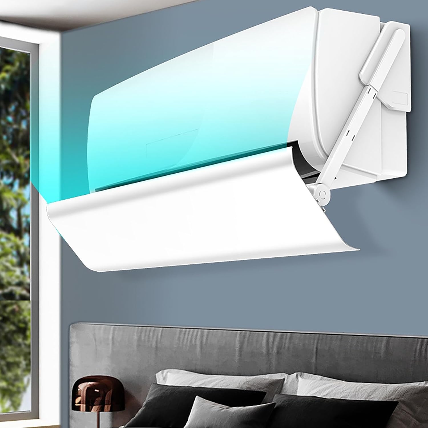 Window AC Deflector, Air Conditioner Deflectors of Adjustable wind Direction, Wall Mounted Universal for Conditioner Windshield