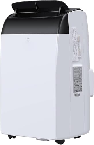14000 BTU Portable Air Conditioner,3-in-1 Cooling, Dehumidifier & Fan, Quiet Operation with 3-Speed Settings for Large Room, Campervan, Office, Temporary Space, Black