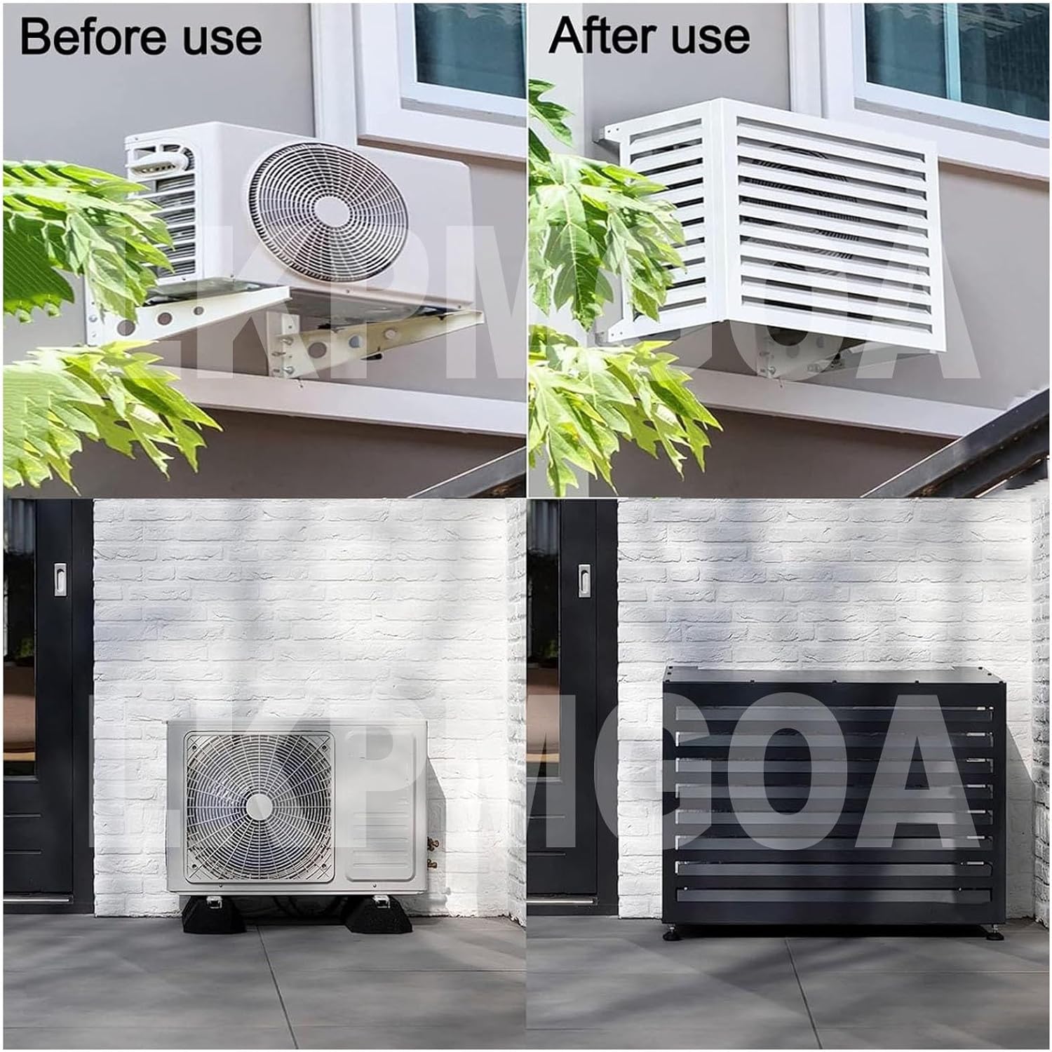 Air Conditioning Cover Aluminum, Covers Air Conditioning for Exterior Unit, Suitable for All Weather, Noise reducing(Brown,100cm)