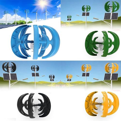 12000W Wind Turbine Generator for Home & Street Lighting, 12V/24V, 5-Blade Low RPM Windmill with Controller, Efficient & Stylish Red Design for Renewable Energy Solutions