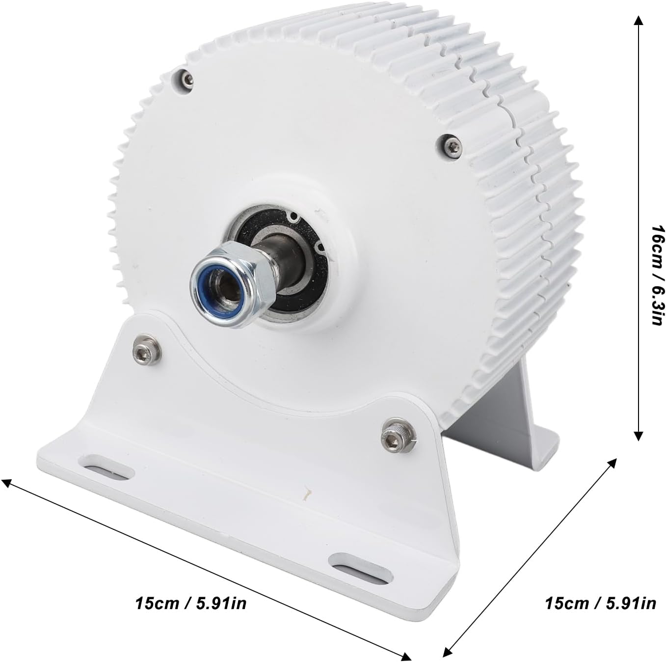 Three Phase Permanent Magnet Permanent Magnet Generator, 3 Phase Double Cob Shaft Synchronous Generator, Alternator 12 V with Base for Wind Turbine (400W)