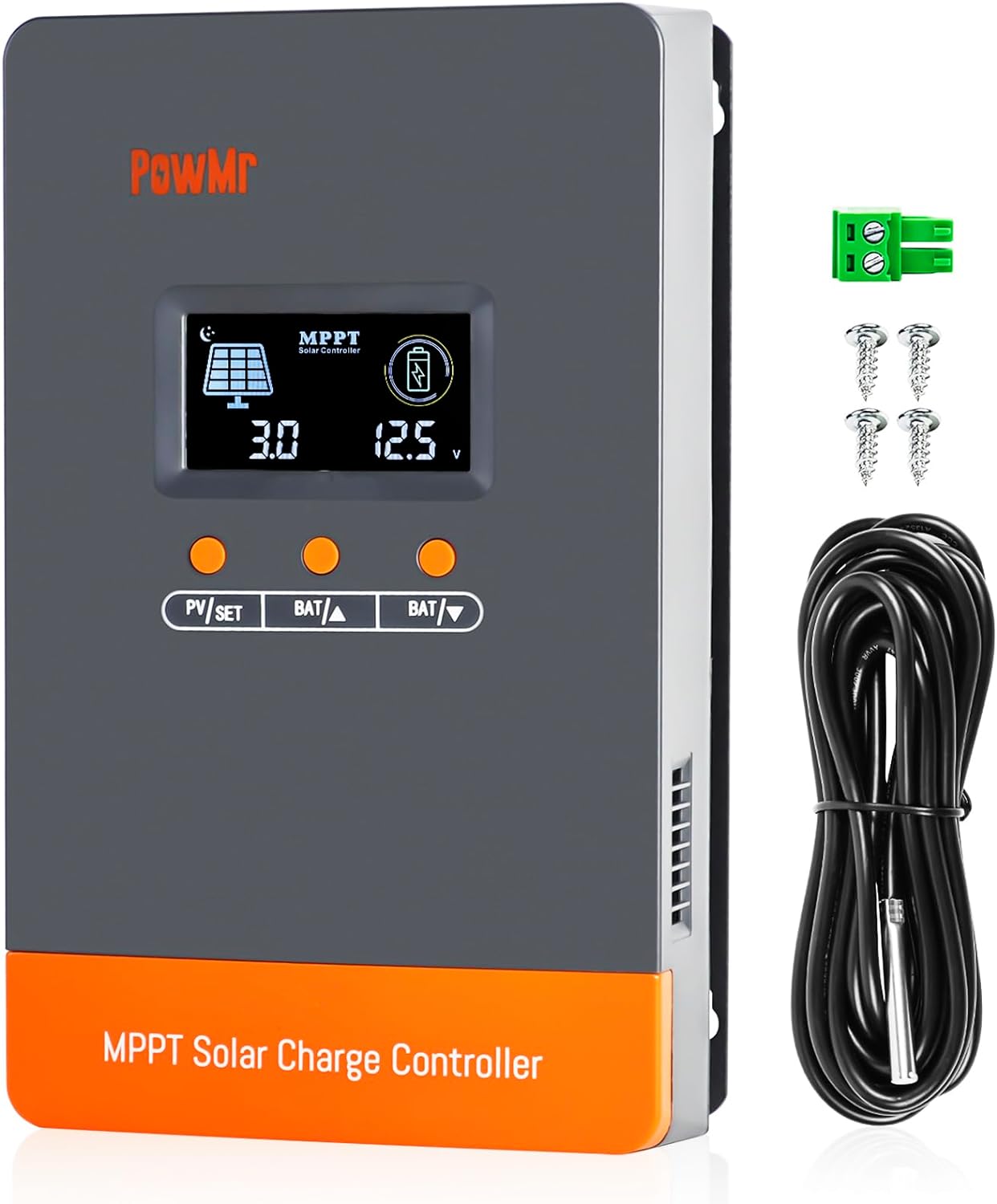 PowMr 100A MPPT Solar Controller 12V/24V/48V Auto, MPPT Charge Controller 100 Amp w/ LCD Display, Support 12(Max) Solar Regulator Connections in Parallel, Work with Lead-Acid and Lithium Batteries