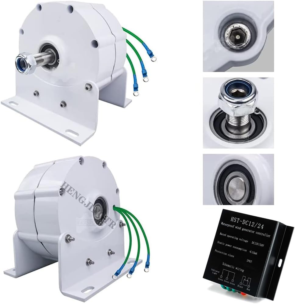 12v,HENGJINGTR 16000W 220V Small Permanent Magnet Generator - Household Magnetic Levitation Wind Turbine Kit with Controller(Low RPM 600R/Min)