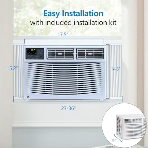 Window Air Conditioner 8000 BTU, Cools Up to 350 Sq. Ft, 3 Cooling & Fan Speeds, Energy Efficient, Ac Window Unit for Living Room, Home Office, Bedroom