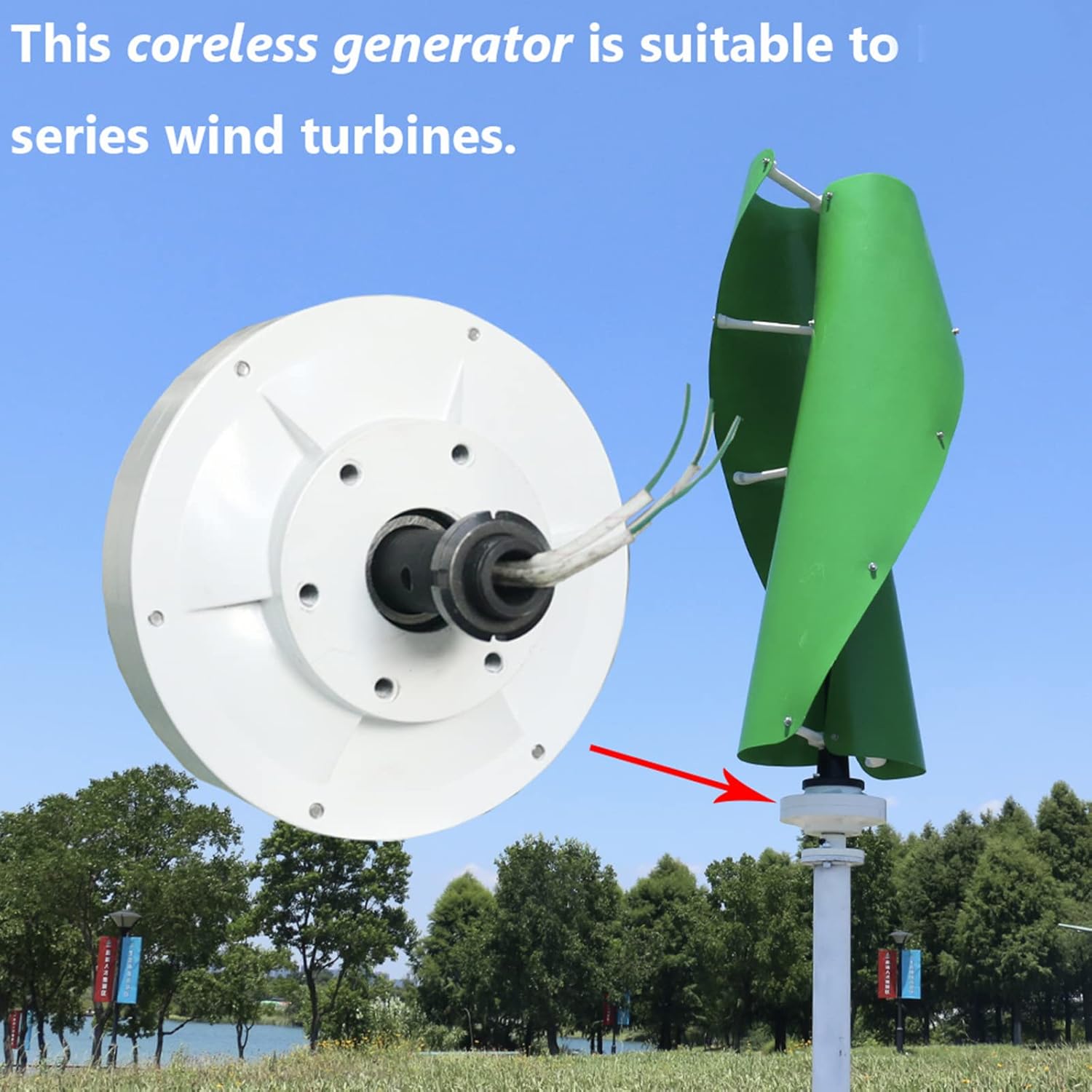 48v, 12V-220V Vertical Axis Wind Turbine, Low Noise 62Db 10000W Wind Turbine Generator with Controller IP67 Wind Turbine Power Generation