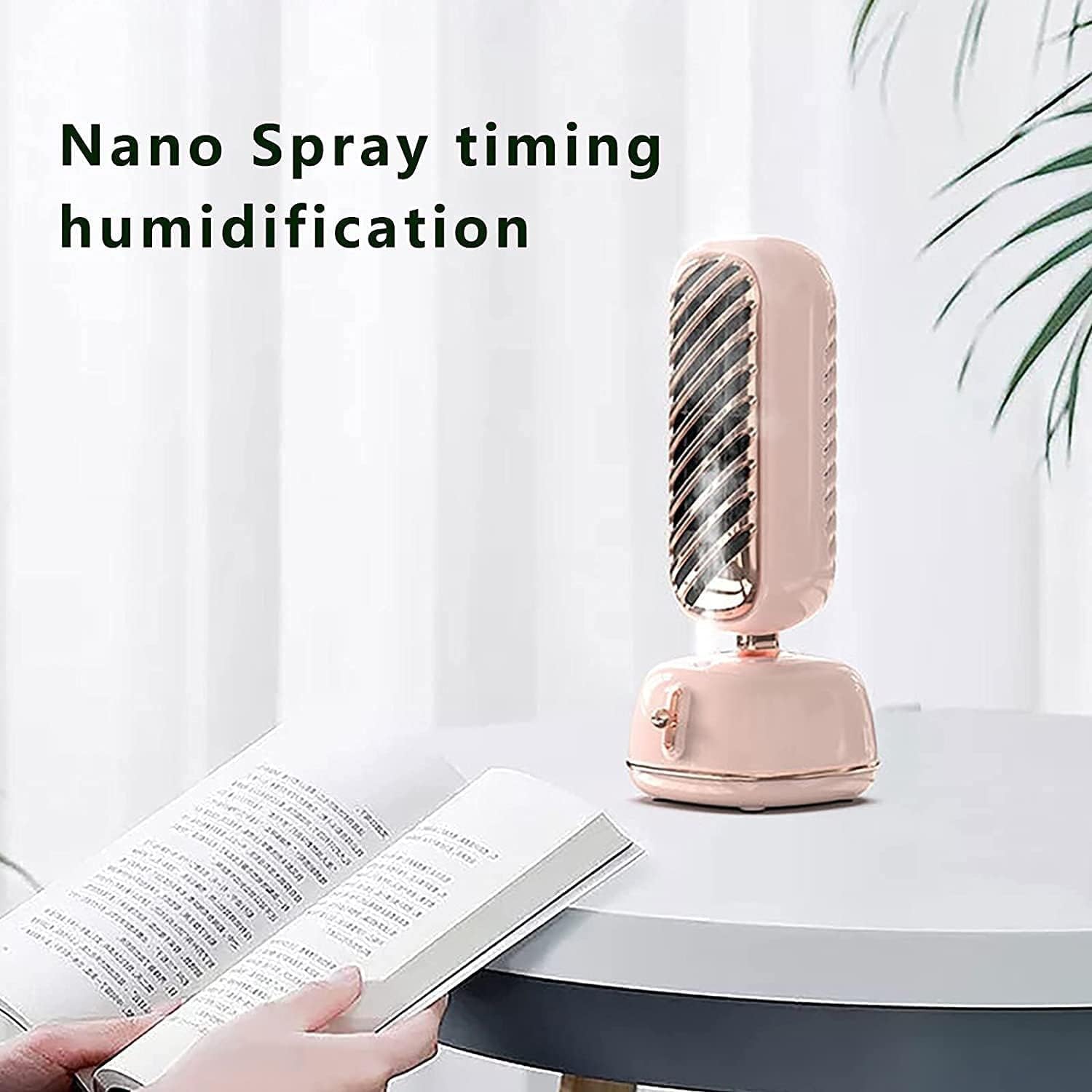 Portable Air Conditioner Fan,3 Speed Personal Evaporative Air Cooler - USB Quiet Air Humidifier, for Desk, Office, Bedroom (Color : White)