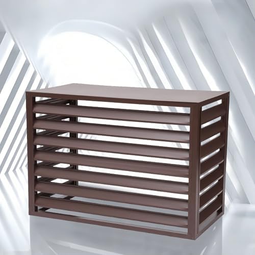 Air Conditioner Fence, Air Conditioner Fence Screen for Outdoor Units, All Weather Anti Theft, Dog Proof, for Privacy, Noise Reduction(Brown,110cm)