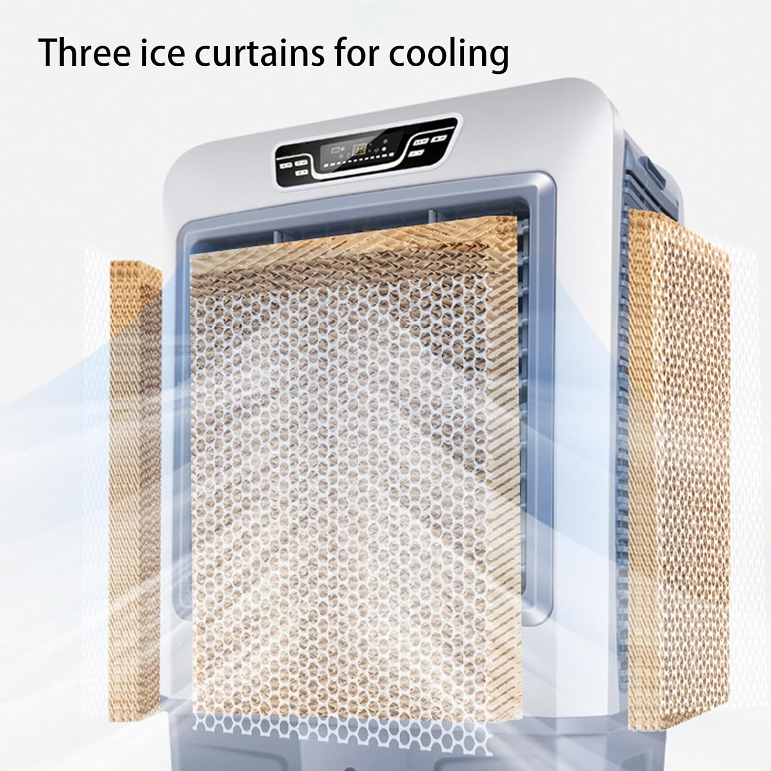 3 in 1 Air Conditioners, Portable Swamp Cooler with Large Water Tank and LED Screen, Evaporative Air Cooler for Room Bedroom Office(76 * 50 * 140cm)