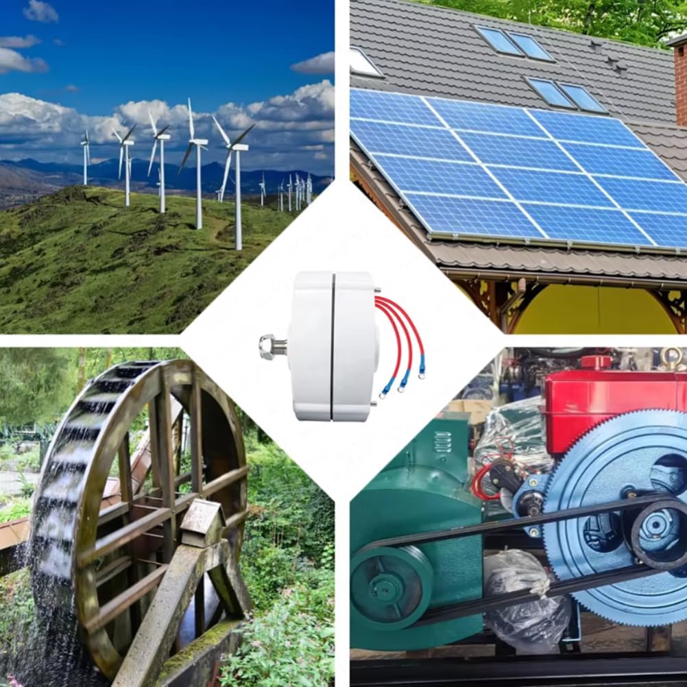 500R/Min Low RPM Permanent Magnet Generator, 9000W 12V 24V 48V 220V Gearless with Base Three Phase AC Alternator Free Energy for Water Wind Turbine