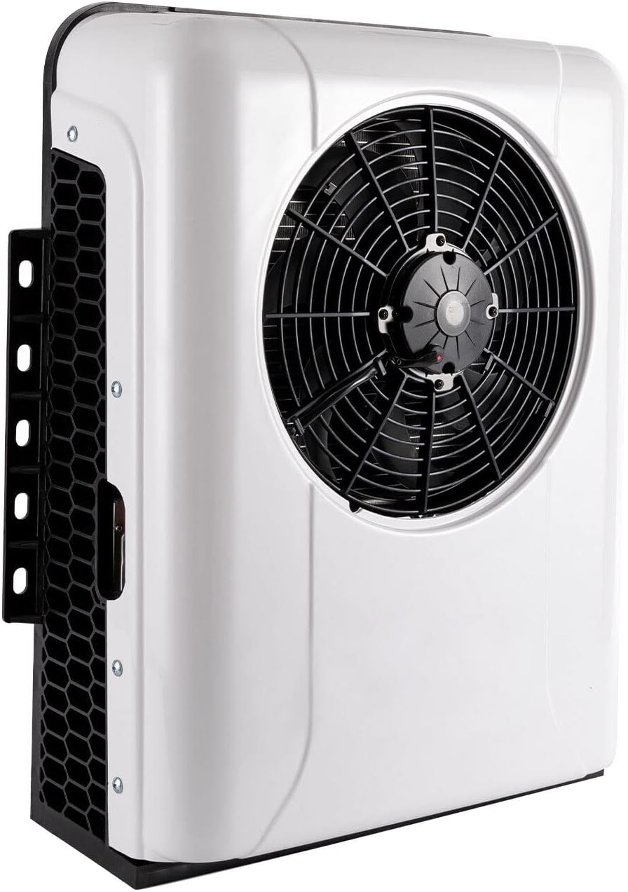 CNCEST 24v Air Conditioner Truck Bus RV Air Conditioner Kit Universal Electric A/C Unit for Cab Cooling Portable Split AC with High 12000BTU for Caravan or Truck Cab Two Packages (White 24V)