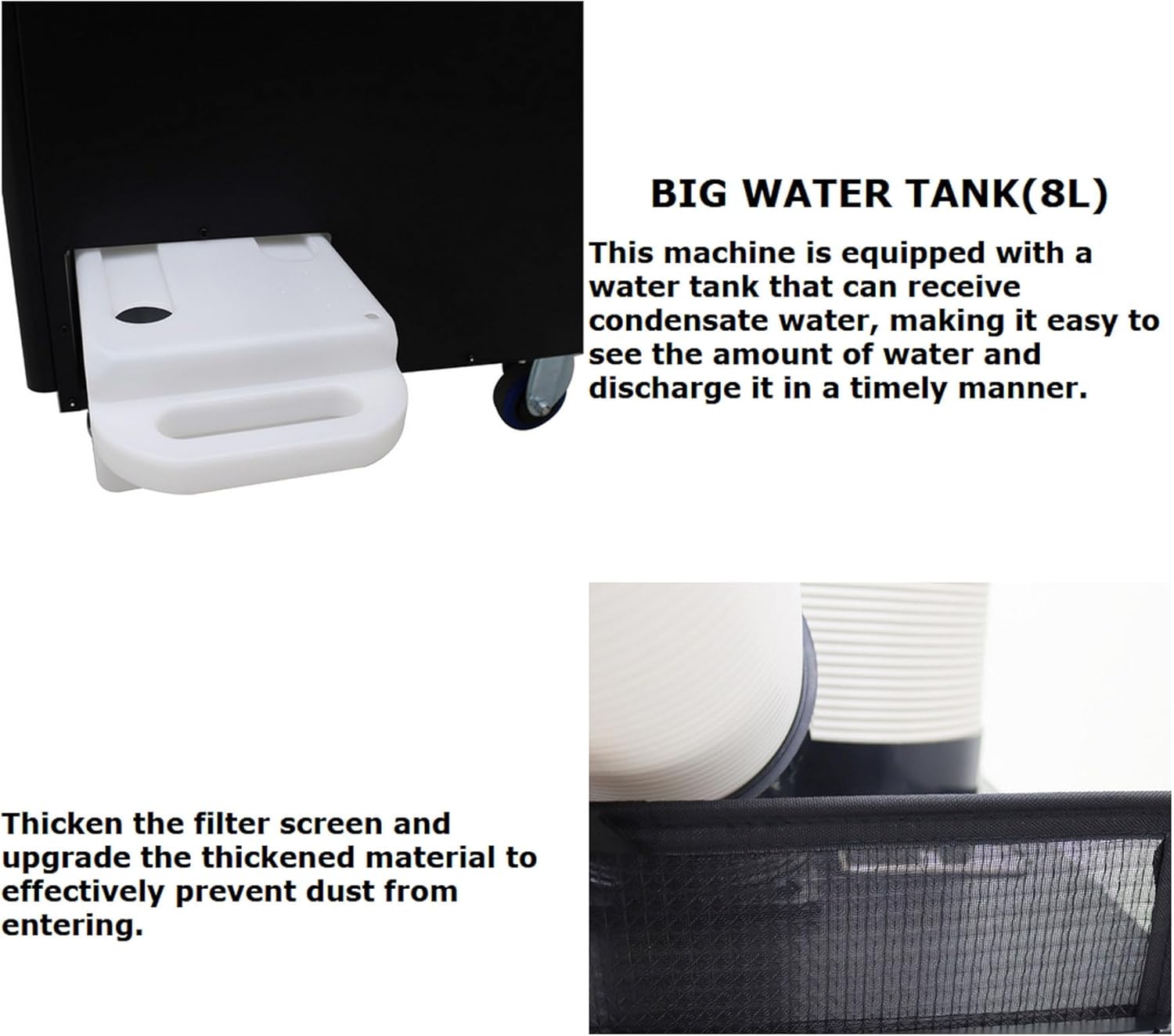 220V Industrial Air Conditioner Outdoor Air Conditioning Fan Equipment Double Tube 780m³/h Black