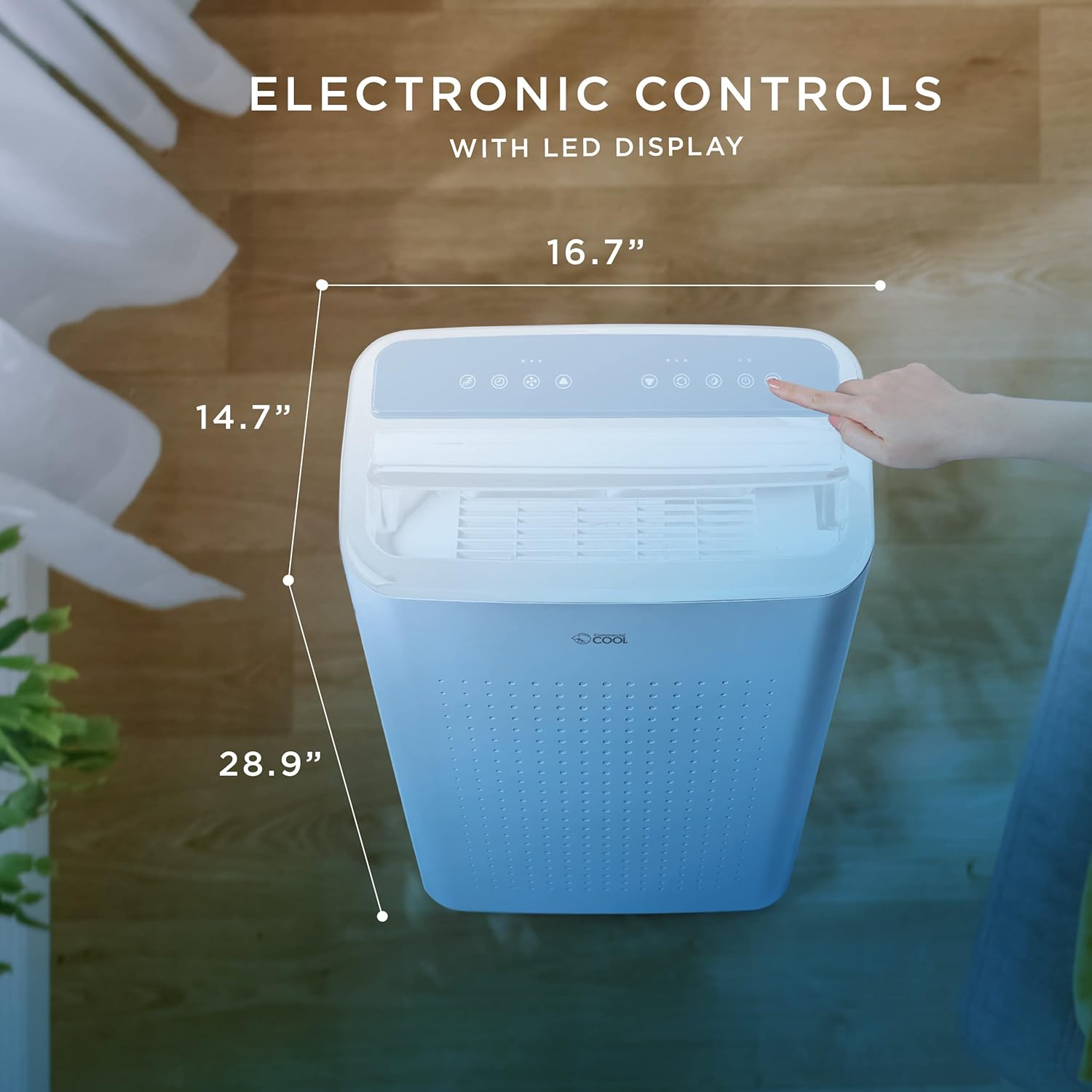 Commercial Cool Portable Air Conditioner, Dehumidifier & Fan, Portable Air Conditioner 9,000 BTU Covers up to 400 Sq. Ft., Wifi Enabled, Blue