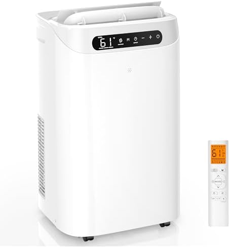 14000 BTU Portable Air Conditioners for Room Cooling up to 700 Sq. Ft, 3-IN-1 Quiet Portable AC Unit with Dehumidifier Fan, Remote Control, Smart Sleep Mode, 24H Timer, Windows Kit Included