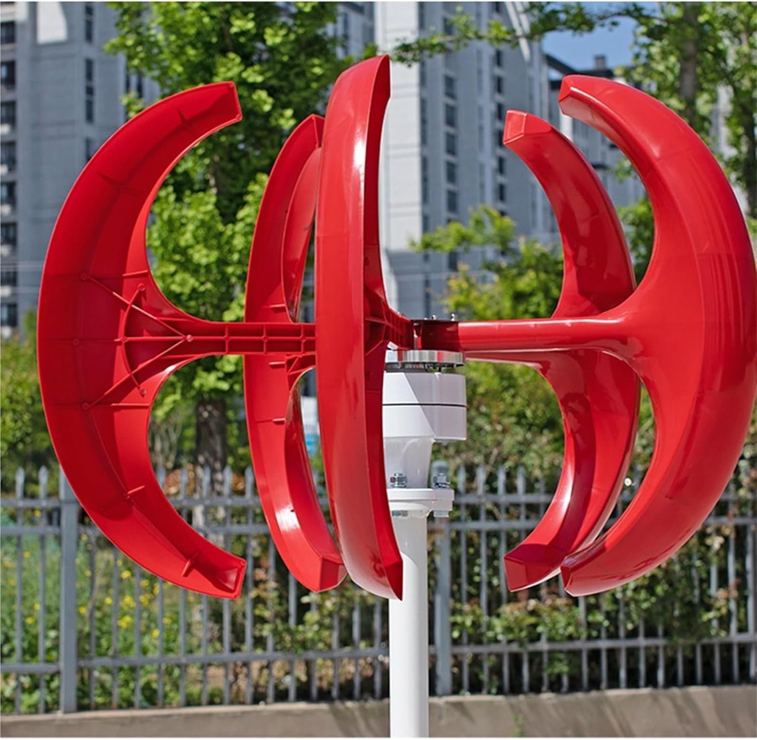 Wind Generator, 400W Red Lantern Wind Vertical Axis Landscape Solar-Wind Hybrid Street Light 12V,for Home, Farm, RVs, Boats