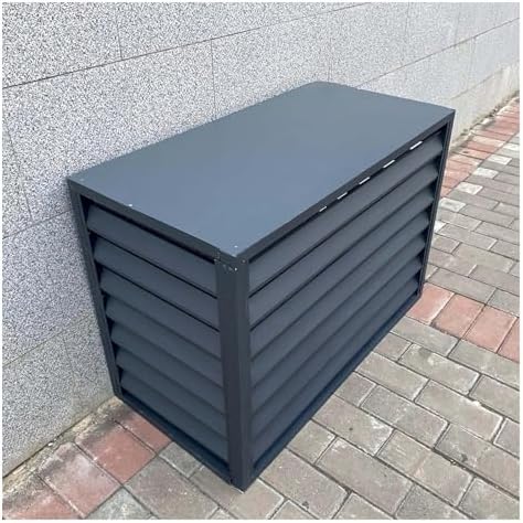 Air Conditioner Cover For Outside Unit Aluminum Air Conditioner Fence Screen Rack Air Conditioner Flower Stand For Garden Patio Waterproof Brown White Grey (Color : Grey, Size : 11