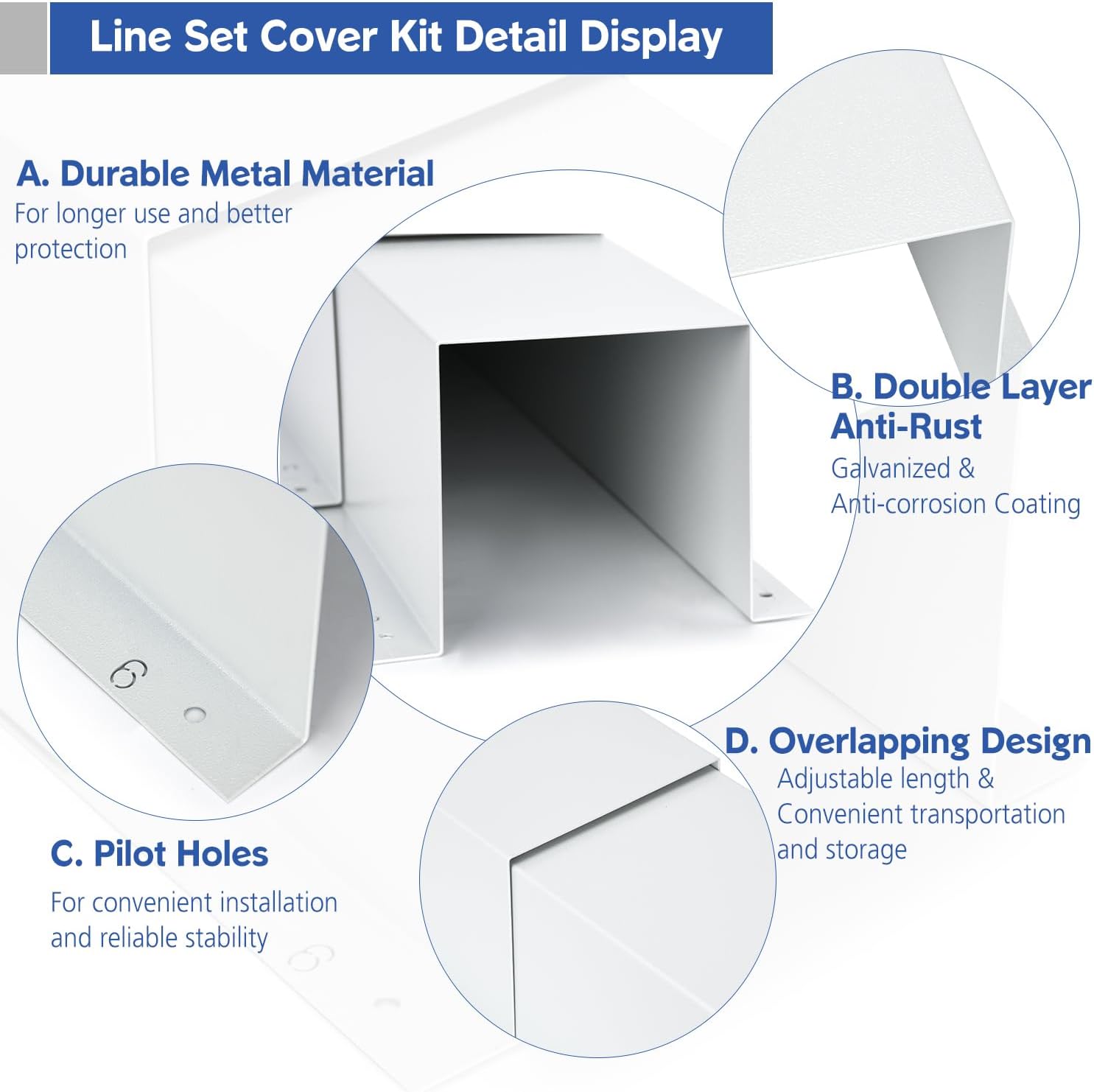 TOPOWN Metal HVAC Lines Cover for Central Air Conditioner 4x4