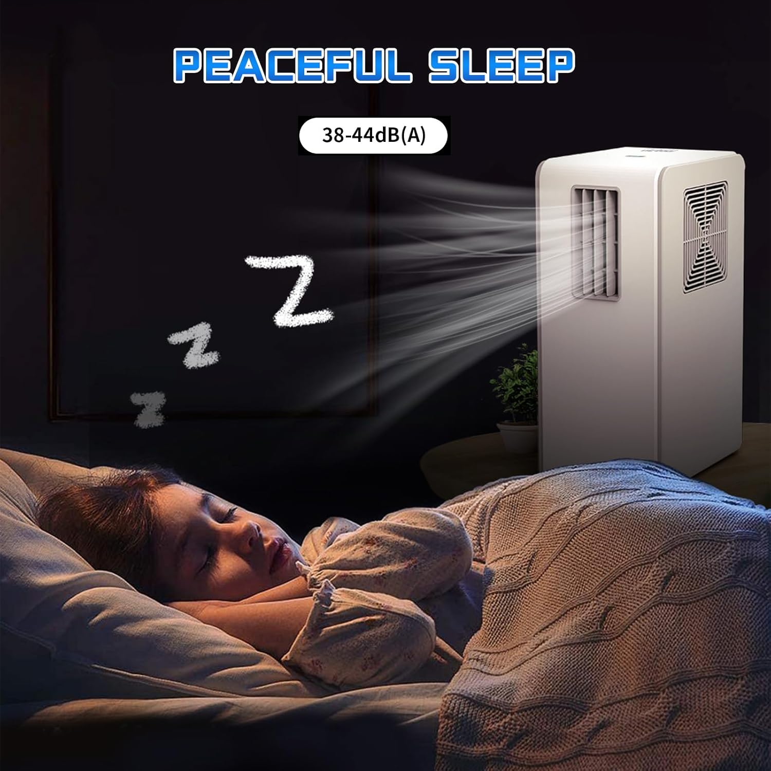 Windowless Air Conditioners,1800BTU Portable Air Conditioner for Bedroom, 38/44dB(A) Quiet Ventless Portable AC Units No Window for Rooms/Indoor/Marine/Kitchen