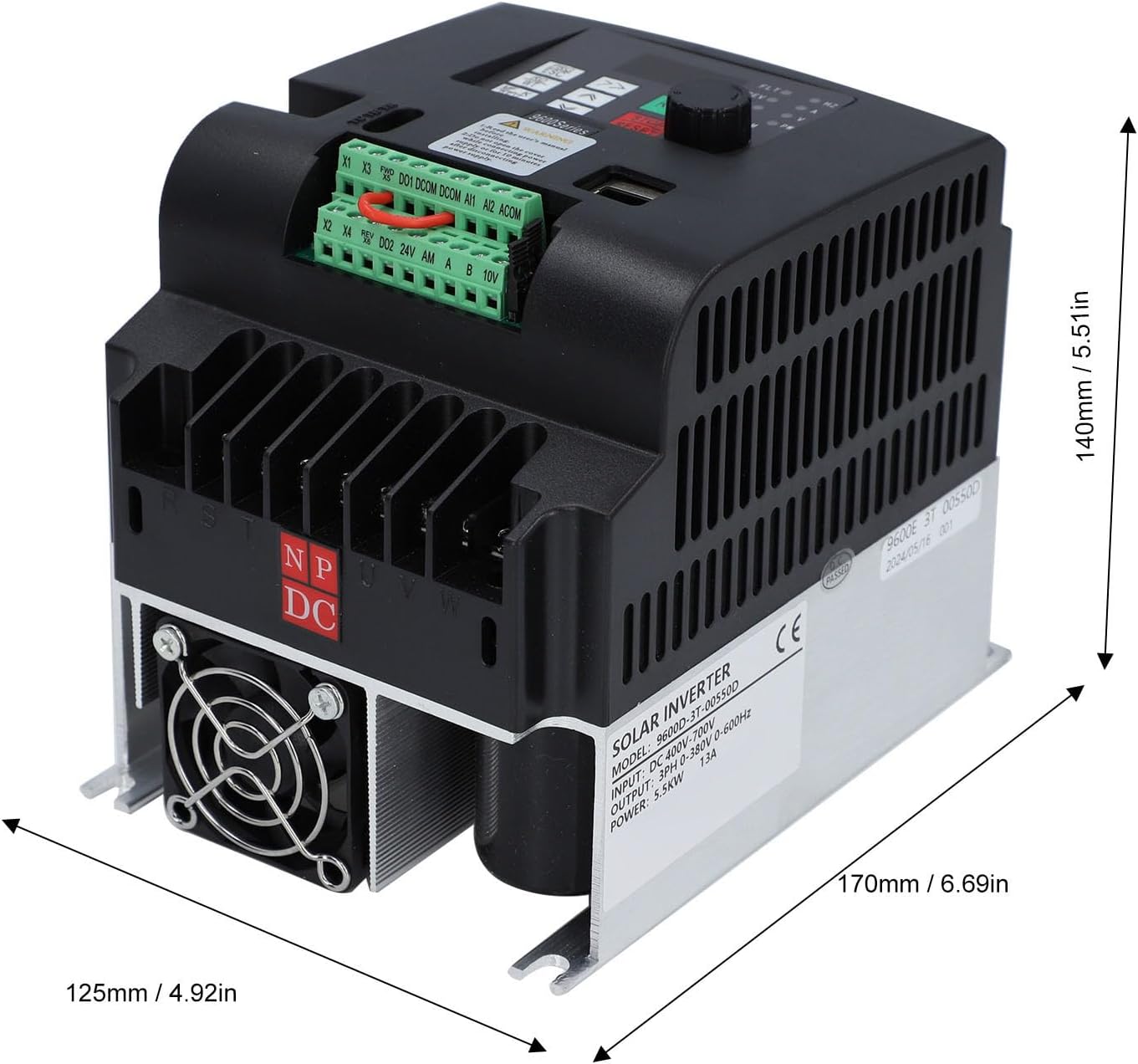 Eujgoov Enhanced Heat Dissipation Efficiency, Double Layer PCB Design, Intuitive User Interface Variable Frequency Inverter Converter Solar Photovoltaic Controller Speed Drive