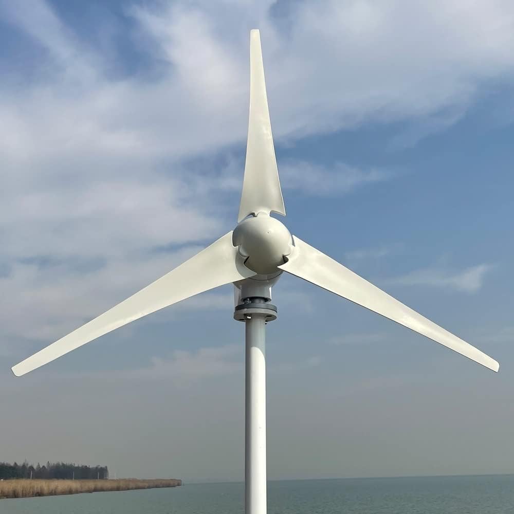 Wind Turbine, 3000w 5 Blades Free Energy Wind Energy HIGH Efficient 12v 24v Wind Turbine Generator with MPPT Controller Wind System(Wind Turbine only,12V_3KW 3BLADES)