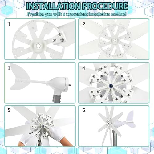 16000W/20000W Wind Turbine Generator Kit - 12V/24V/48V, 8/10 Blades, Ideal for Marine/RV/Home Energy, Safe at 50m/s, Efficient Wind Energy Supplementation