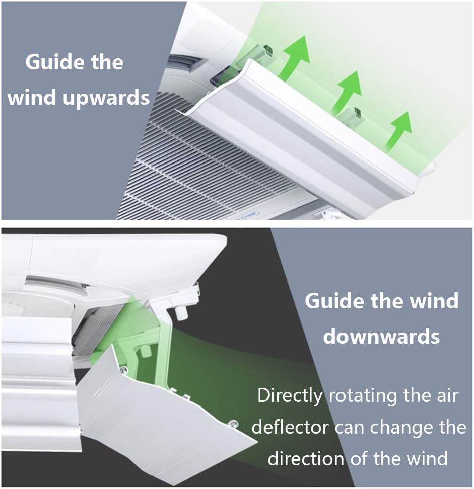 Air Conditioner Deflector for Central Ceiling Air Conditioning, Adjustable Angle, Easy Installation, Prevent Direct Air Blowing
