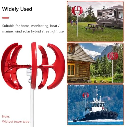 High-Efficiency 13000W Wind Turbine Generator Kit - 5-Blade Vertical Axis, 12V/24V/48V/72V/110V/220V, AC Permanent Magnet, Includes Controller, Perfect for Home & RV Energy Solutions, White