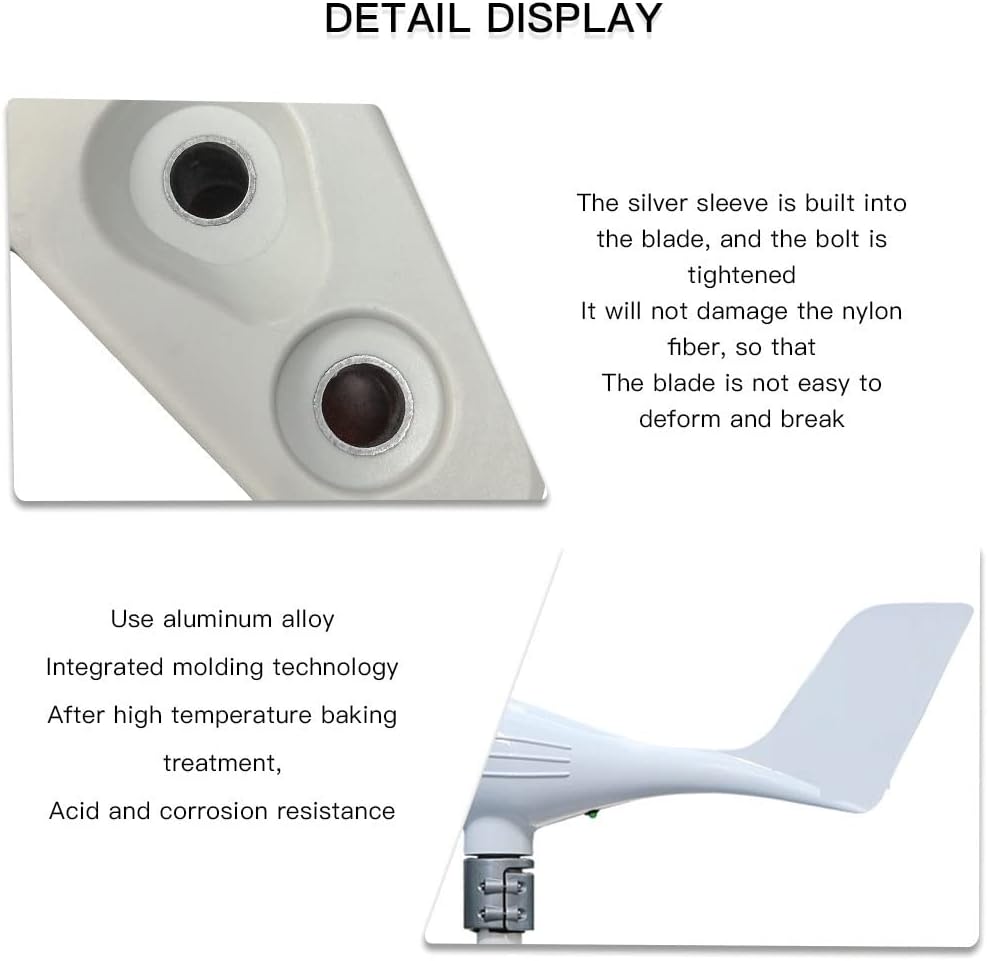 Wind Turbine, 600W Or 400W 12V 24V Wind Turbine Gennerator 3/5 Blades 12M/S Low Speed Windmill LED Indicate Light Wind System(12V)