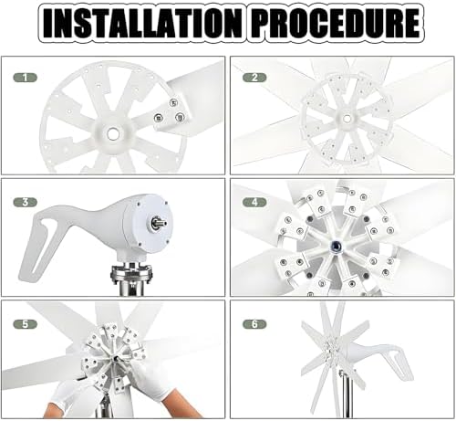 10000W Wind Turbine Generator Kit - 12V/24V/48V, 8-Blade Wind Power System with Charge Controller, Ideal for Marine & Home Use, Hybrid Solar-Wind Generator Solution