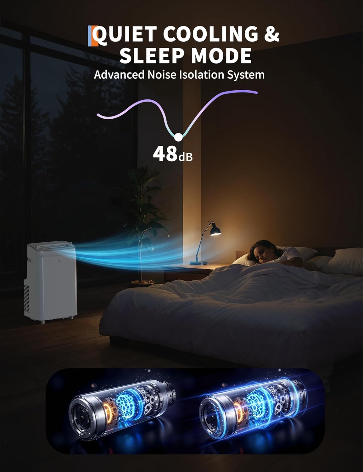 Portable Air Conditioner 12000 BTU - Dehumidifier & Fan – Cooling Up to 450-550 Sq.Ft, Remote Control Portable AC (ASHRAE) Window Installation Kit, Quiet for Bedroom Home (12000 BTU COLOR-2)