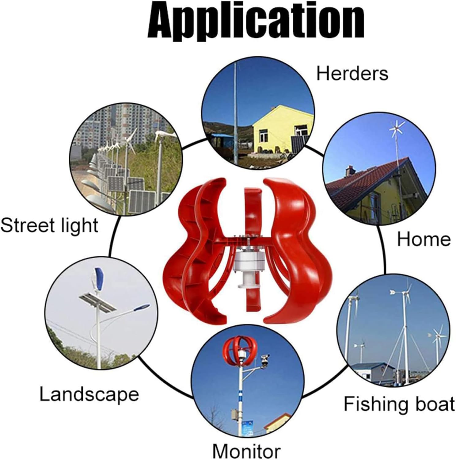 Vertical Axis Wind Turbine 10000W, 3 Phase AC Permanent Magnet Wind Generator Kit 12V 24V 48V 220V with Charge Controller,for Home Use