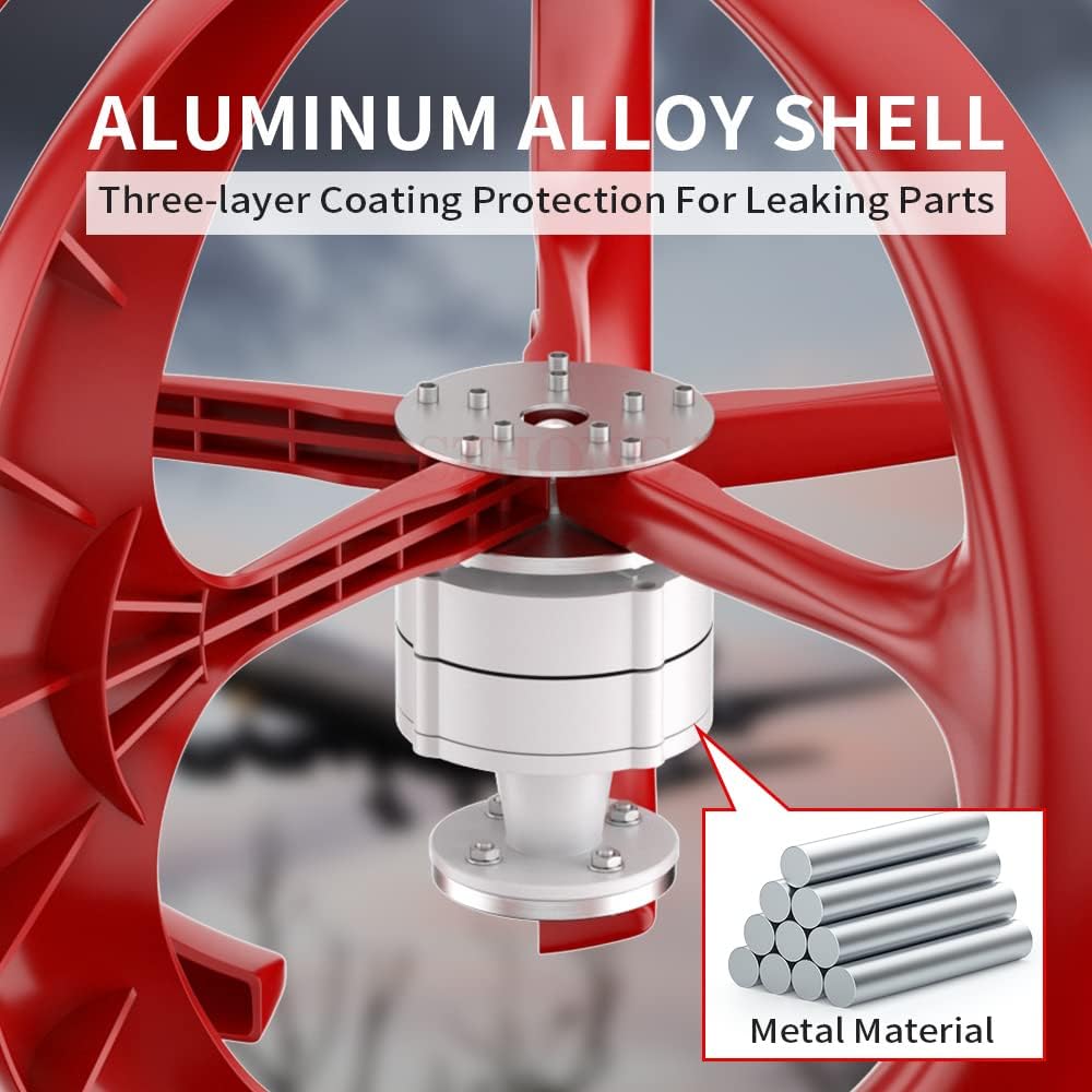 4500W Noiseless Vertical Wind Turbine Generator Kit, 12V 24V 48V 5 Blades Wind Turbines Generator with MPPT Controller Kit for Home Hybrids Streetlight