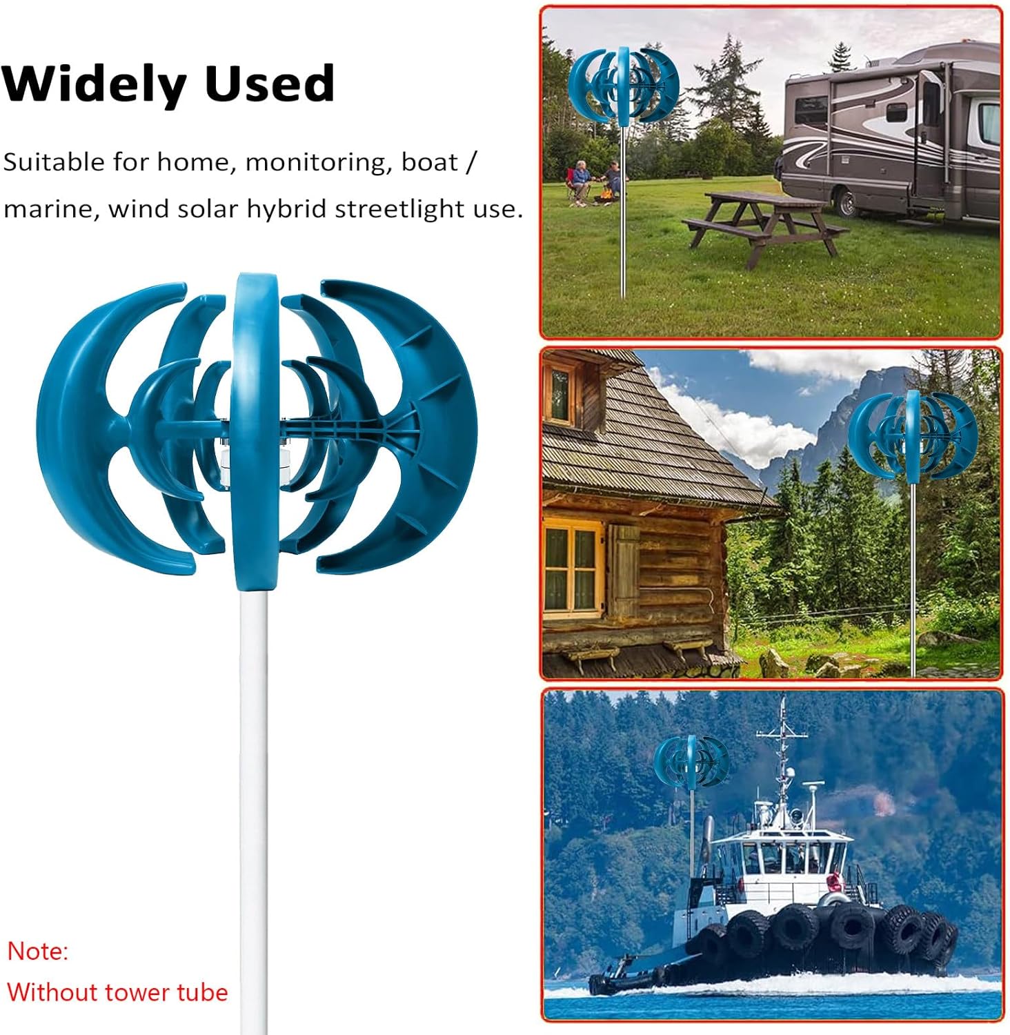 10000W Vertical Wind Turbine Generator Kit, 5 Blades 12V/24V, Efficient Renewable Energy for Home & Streetlights, Durable Controller Included, Eco-Friendly Blue Design